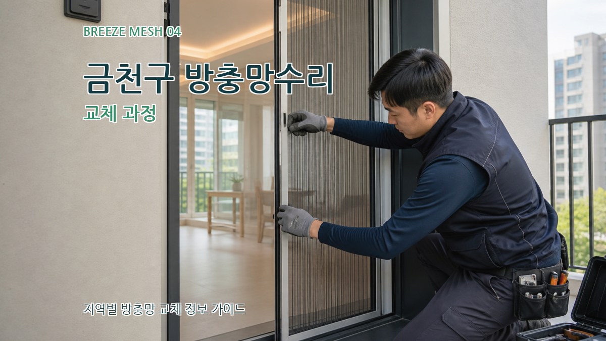 금천구 방충망수리 교체 과정