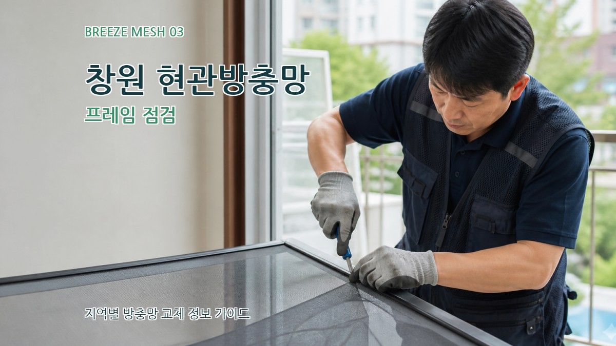 창원 현관방충망 프레임 점검
