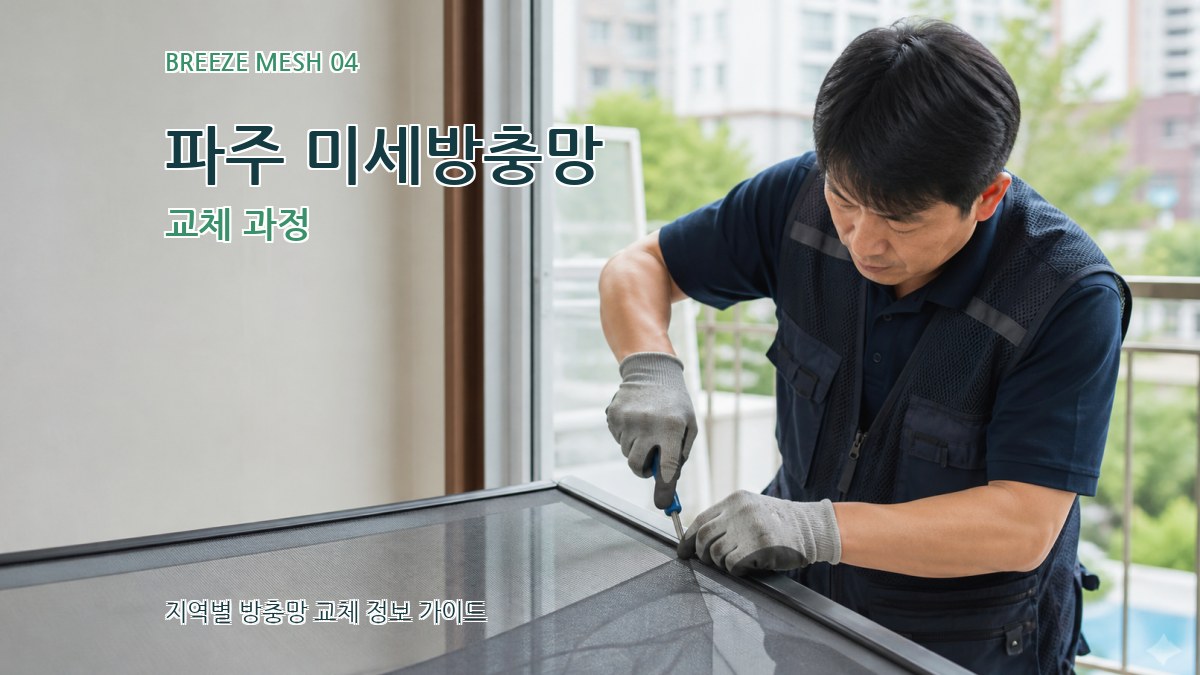 파주 미세방충망 교체 과정