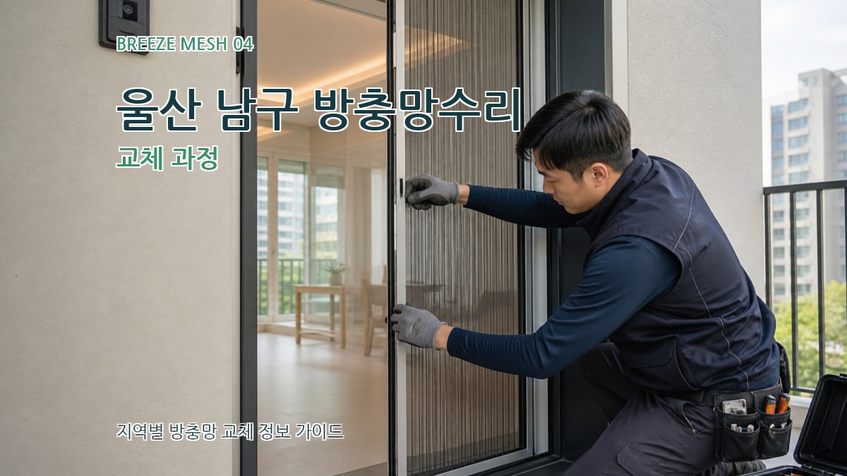울산 남구 방충망수리 교체 과정