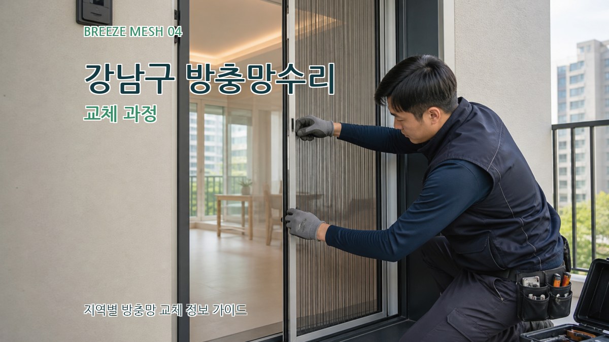 강남구 방충망수리 교체 과정