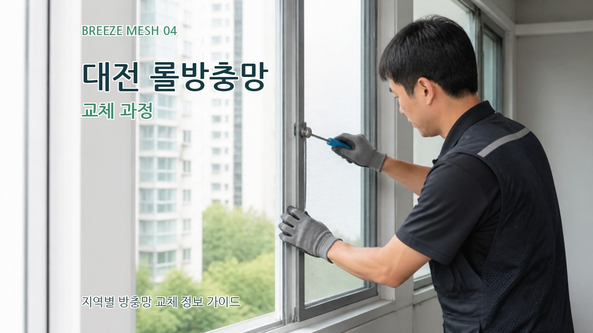 대전 롤방충망 교체 과정