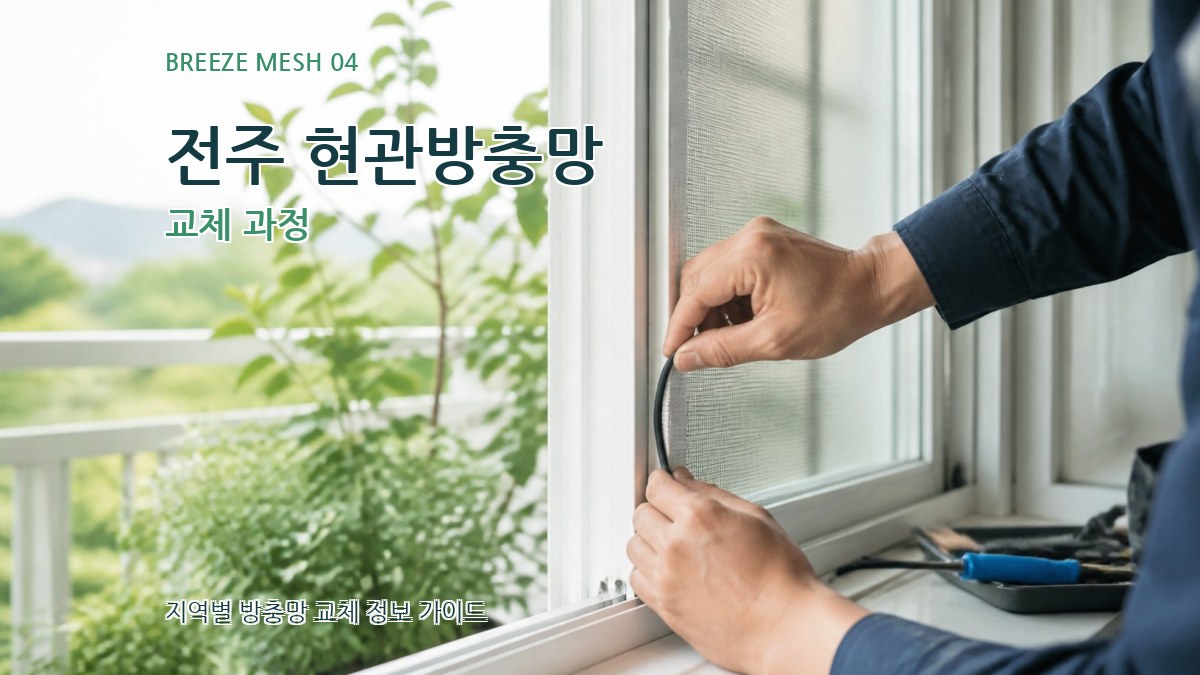 전주 현관방충망 교체 과정