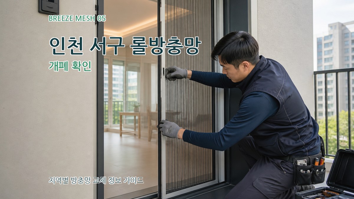 인천 서구 롤방충망 개폐 확인