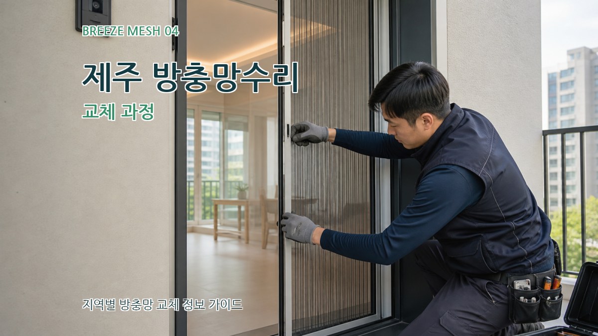 제주 방충망수리 교체 과정