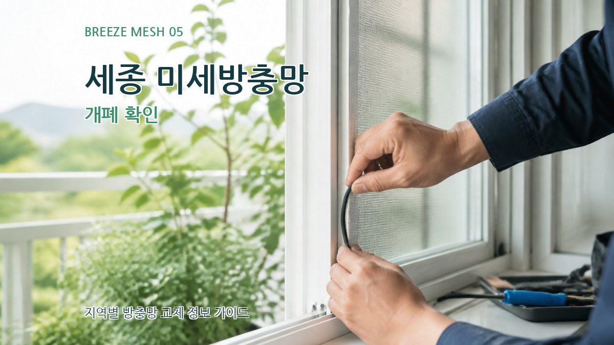 세종 미세방충망 개폐 확인