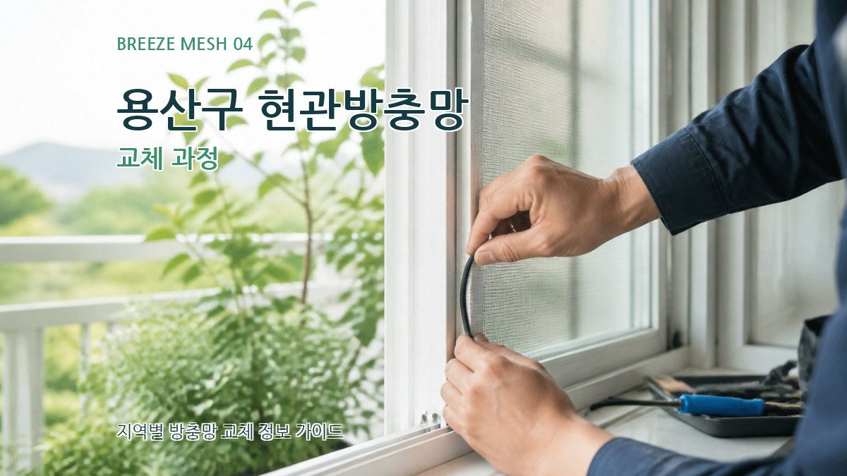 용산구 현관방충망 교체 과정