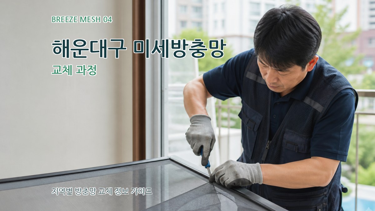 해운대구 미세방충망 교체 과정