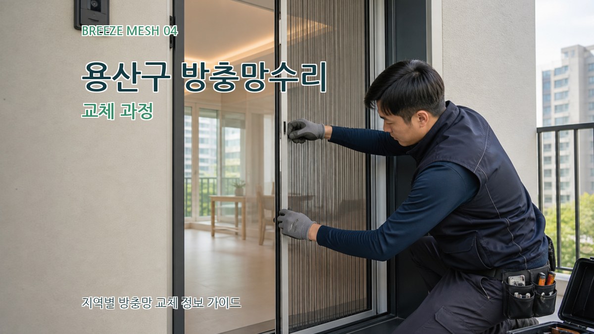 용산구 방충망수리 교체 과정