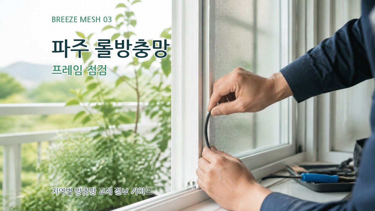 파주 롤방충망 프레임 점검