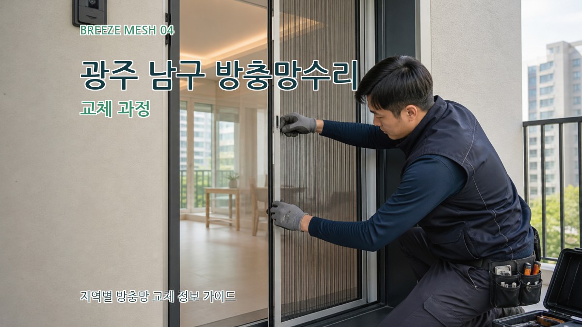 광주 남구 방충망수리 교체 과정