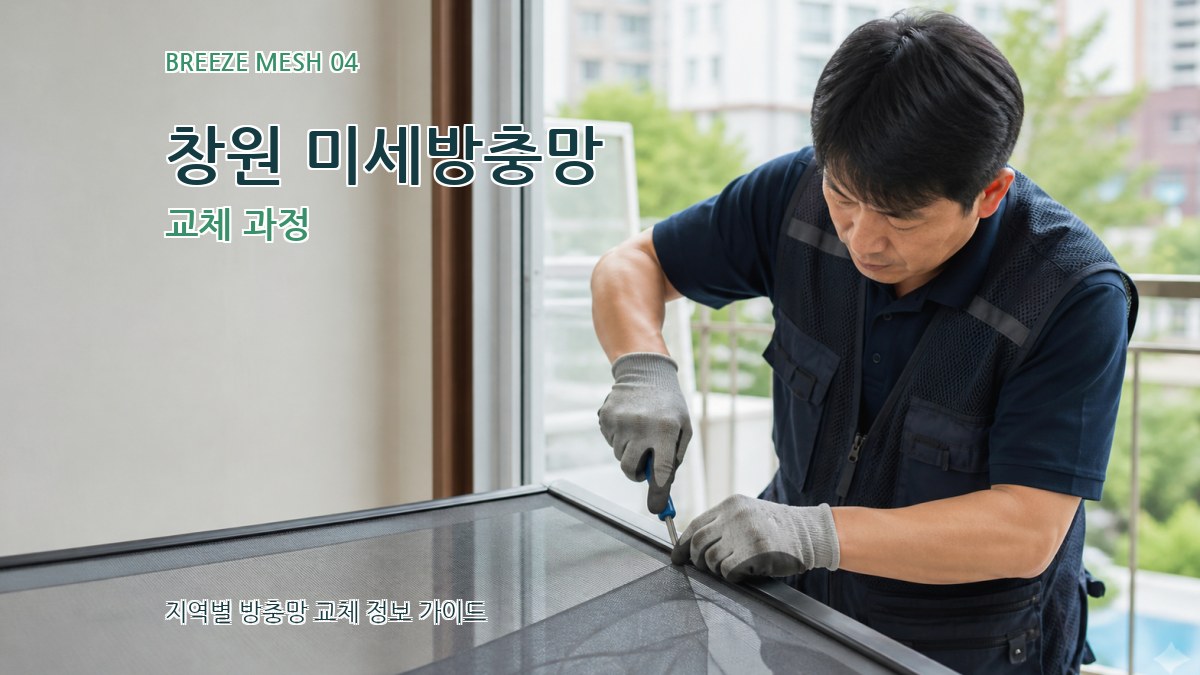 창원 미세방충망 교체 과정