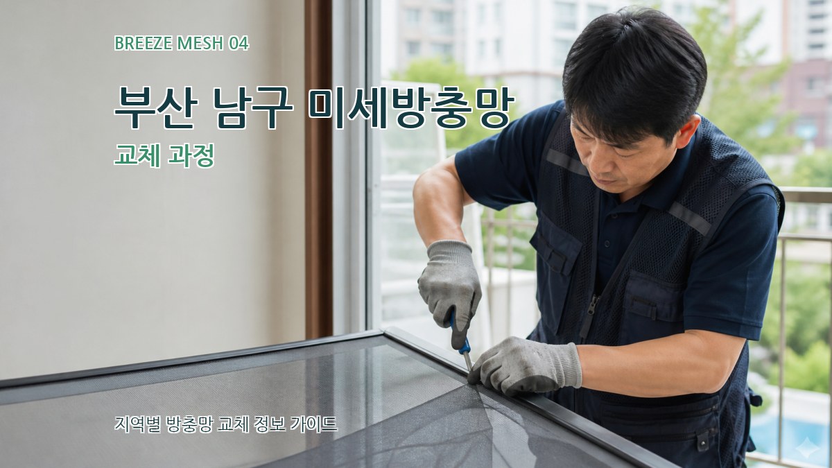 부산 남구 미세방충망 교체 과정