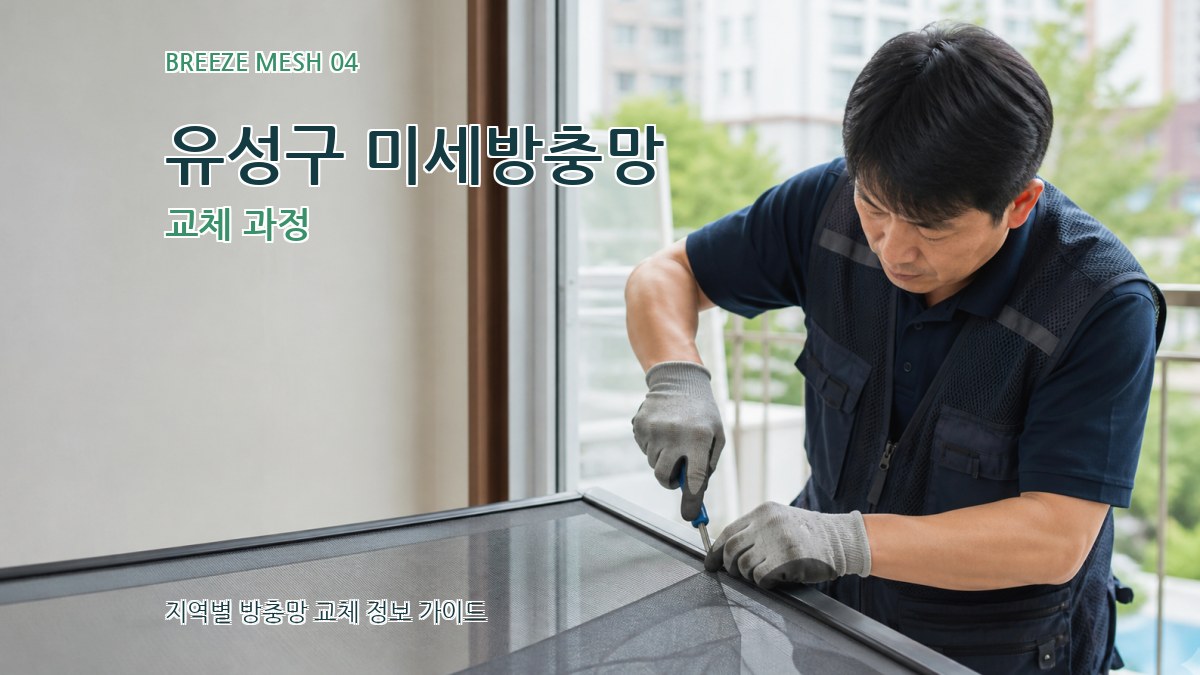 유성구 미세방충망 교체 과정