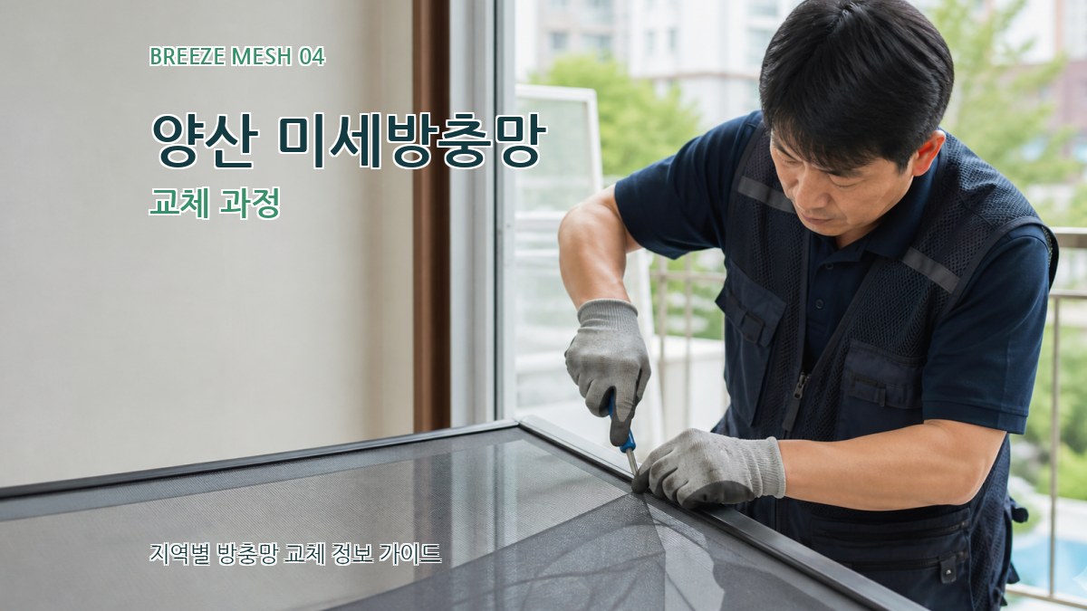 양산 미세방충망 교체 과정