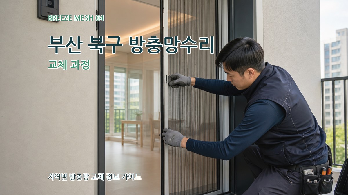 부산 북구 방충망수리 교체 과정