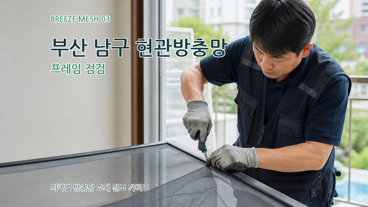 부산 남구 현관방충망 프레임 점검