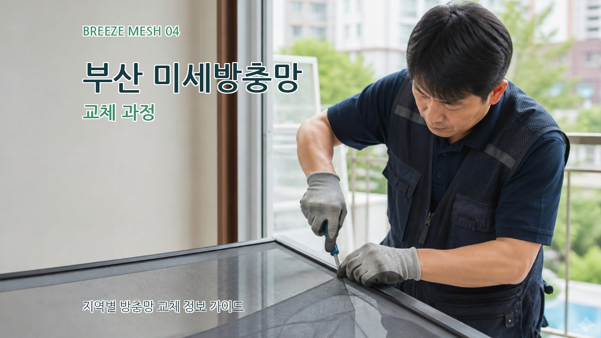 부산 미세방충망 교체 과정