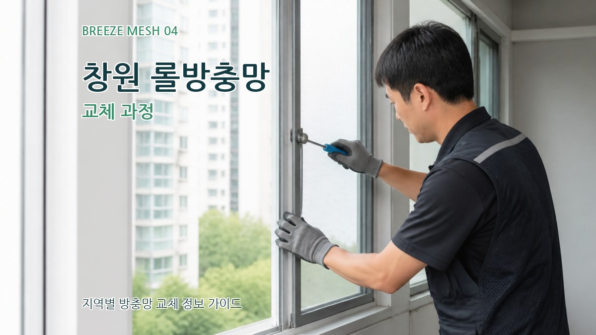 창원 롤방충망 교체 과정