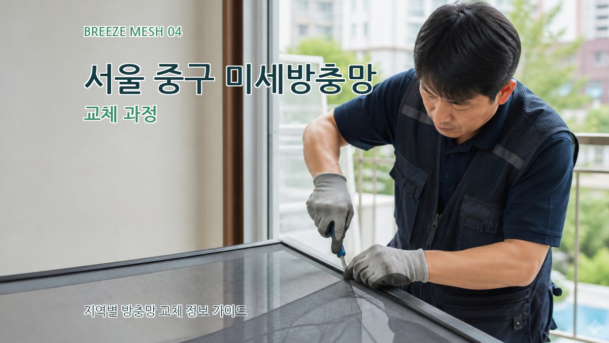 서울 중구 미세방충망 교체 과정