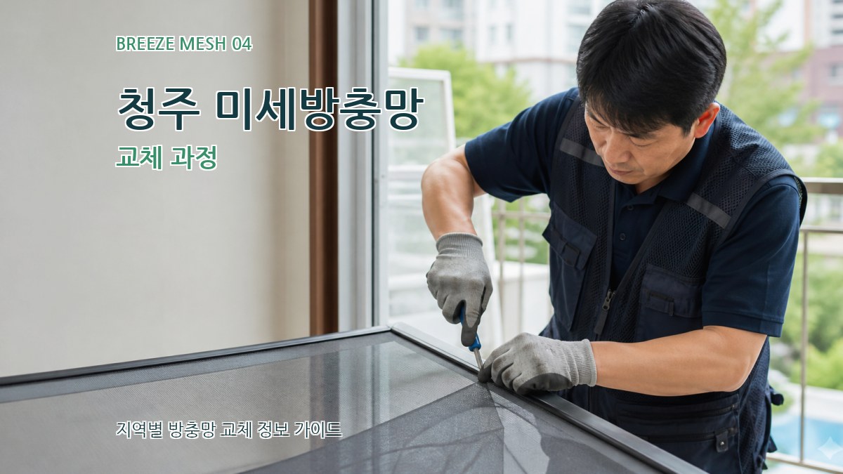 청주 미세방충망 교체 과정