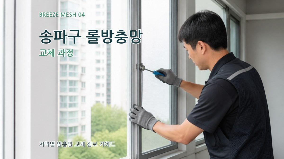 송파구 롤방충망 교체 과정