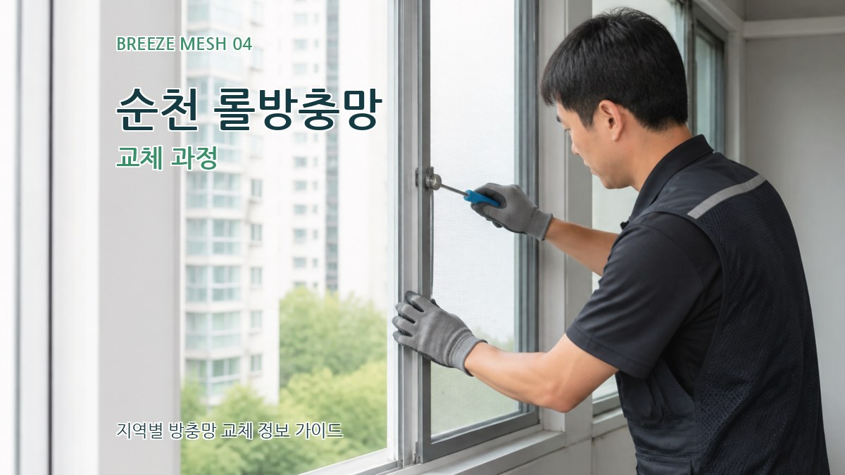 순천 롤방충망 교체 과정