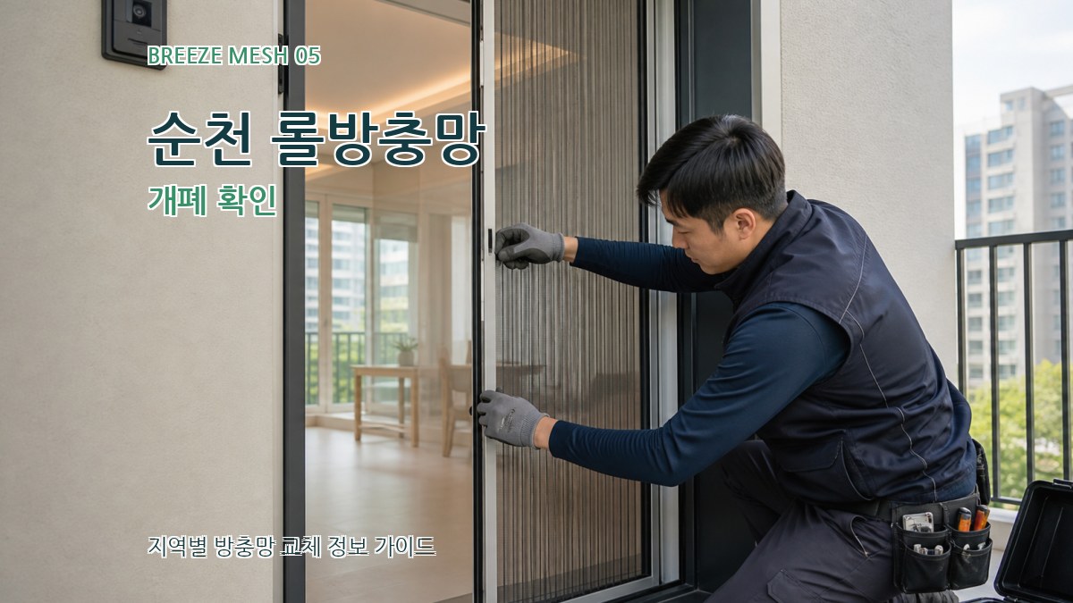 순천 롤방충망 개폐 확인
