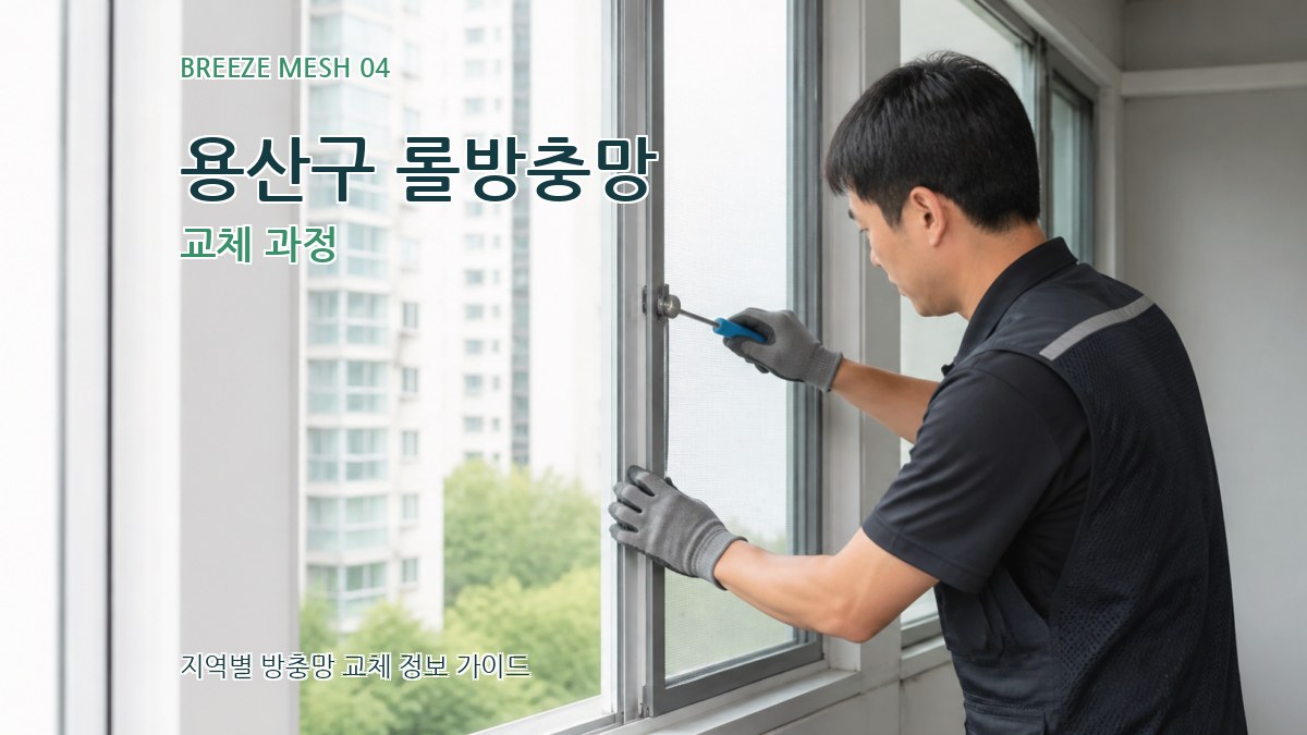 용산구 롤방충망 교체 과정