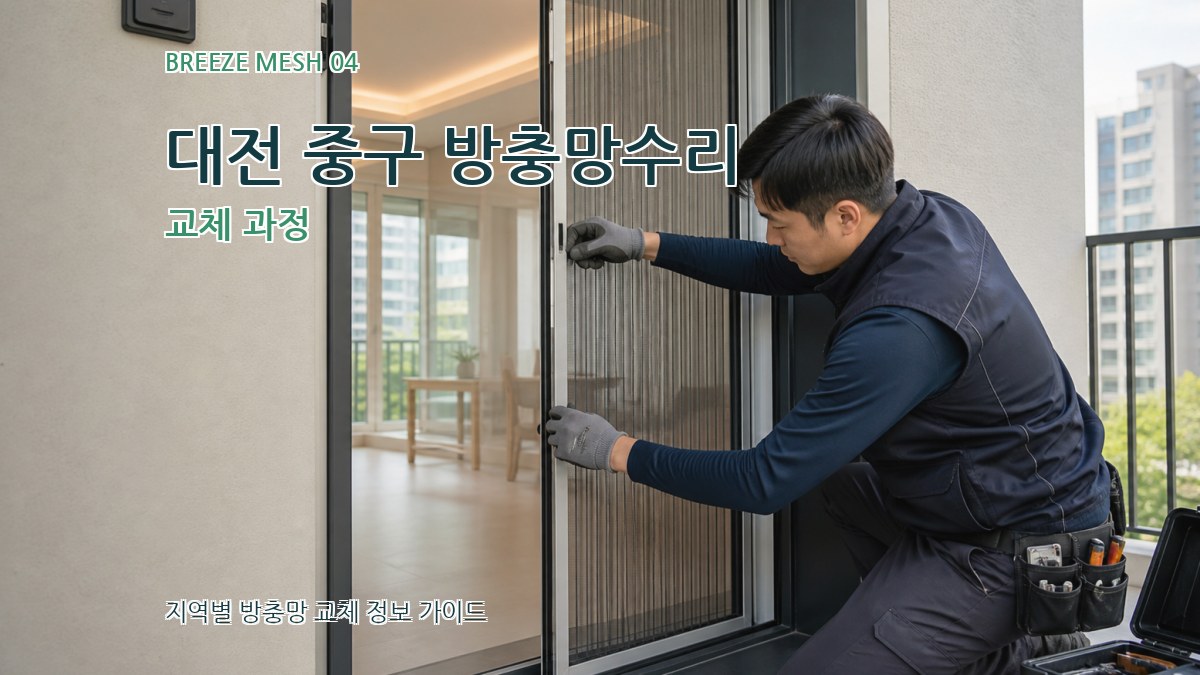 대전 중구 방충망수리 교체 과정